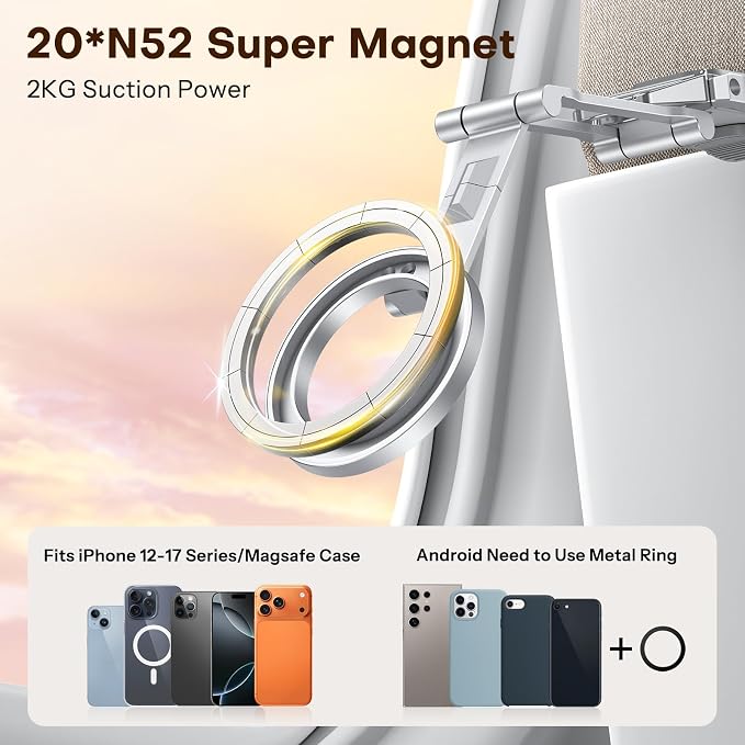 OMOTON TP02 360°Rotating for MagSafe Tripod Mount, Adjustable Aluminum Magnetic