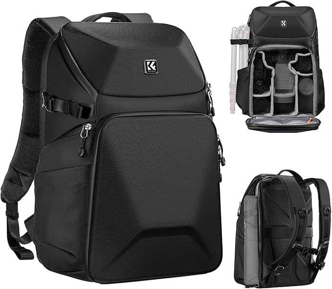 K&F CONCEPT Camera Backpack Hard Shell 20L Photography Camera Bag Hardshell Case