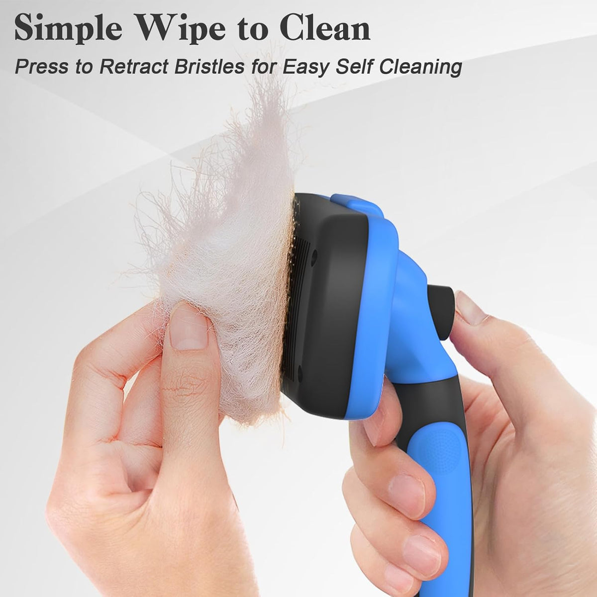 Swihauk Self-Cleaning Slicker Brush - Gentle Deshedding Tool for Dogs & Cats | Blue Color