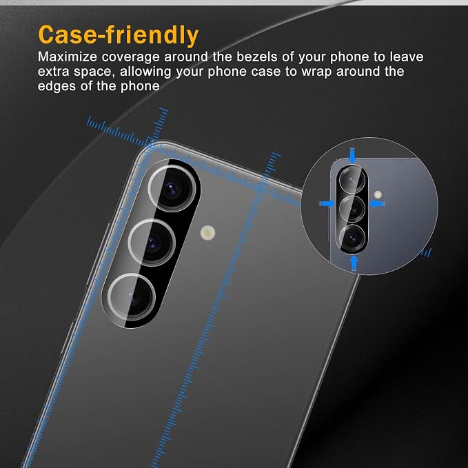 3 Pack Camera Lens Protector for Samsung Galaxy S24/S23/S23 Plus, Tempered Glass