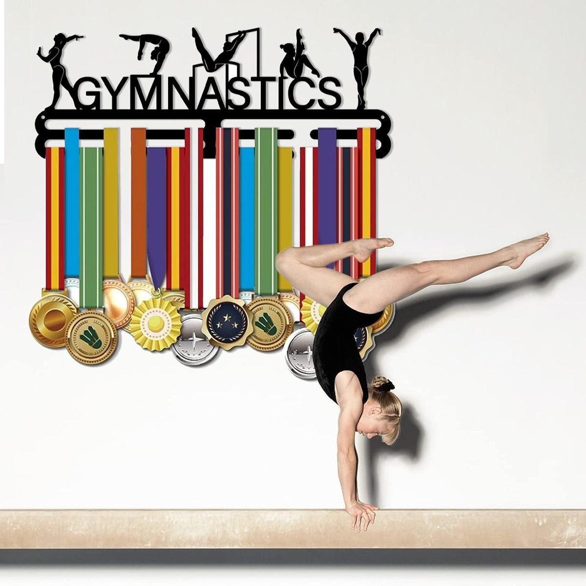 SUPERDANT Medal Holder - Stylish Wall Rack for Women's Rhythmic Gymnastics Awards | 15.75x6in