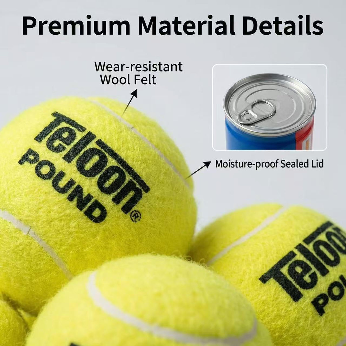 Teloon Tennis Balls - Professional Tournament Quality | Durable & High Performance