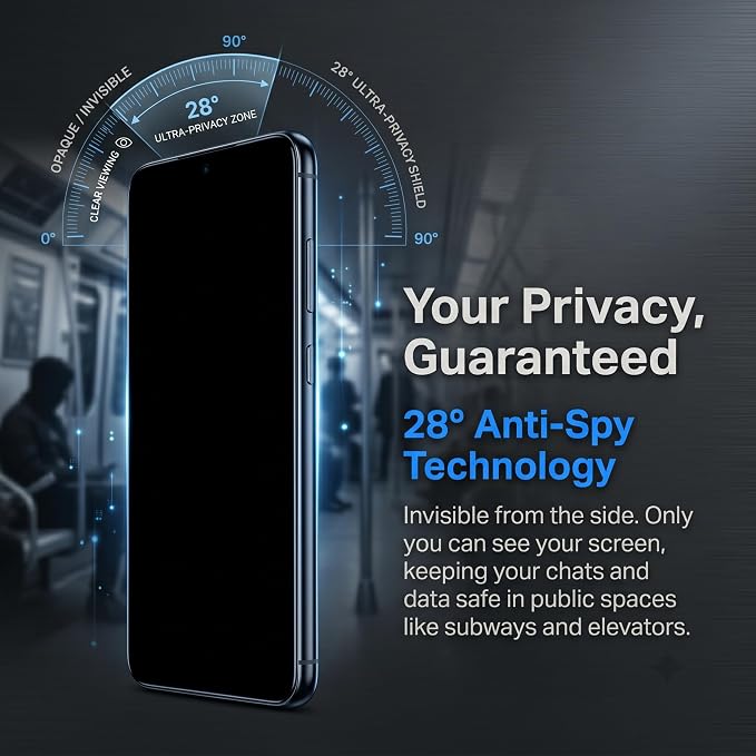 2 Pack Galaxy S22 Plus Privacy Screen Protector, Anti-Scratch, Bubble-Free