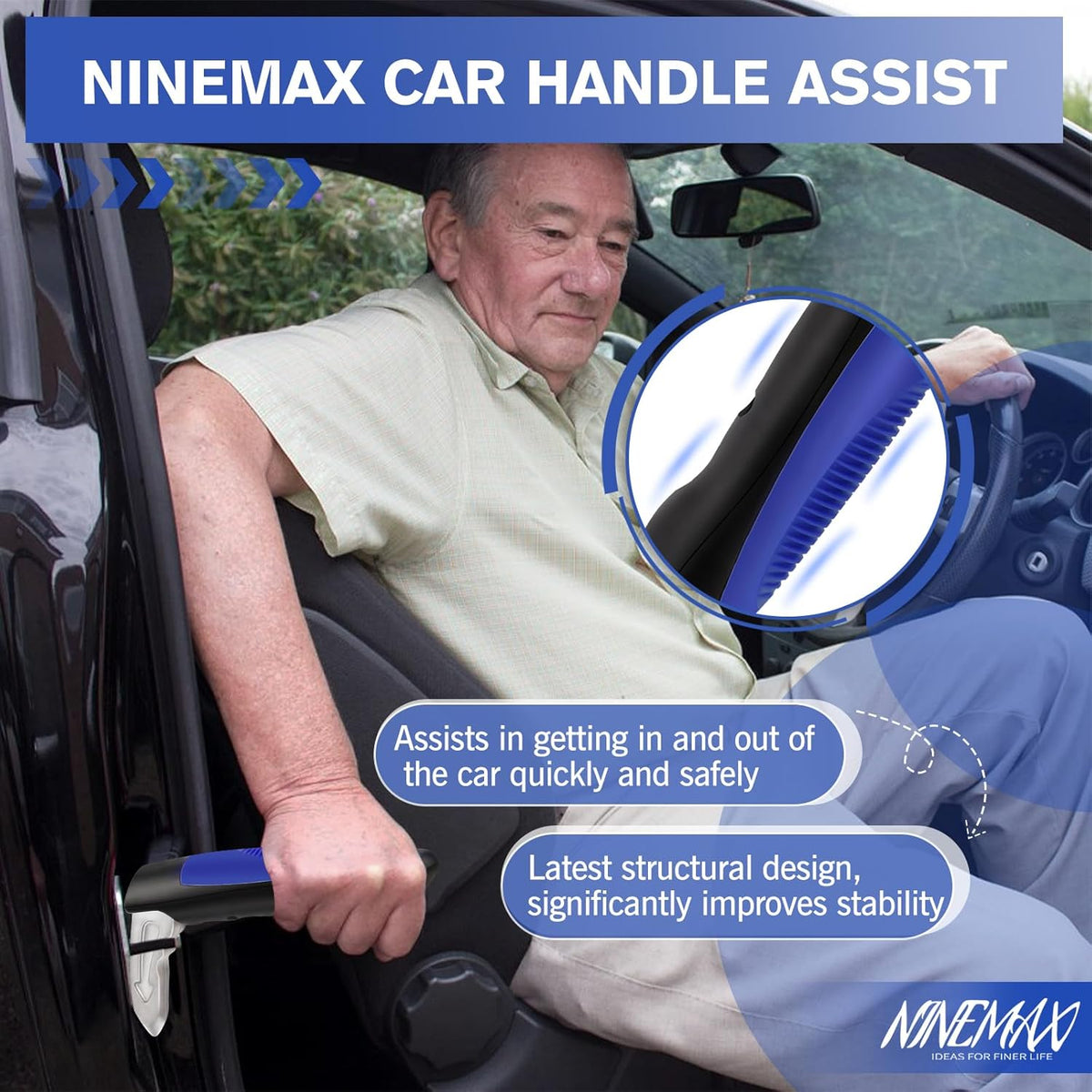 Car Door Assist Handle for Elderly & Handicap, Portable Car Cane (2pc) | Stable Support for Easy Vehicle Entry, Universal Fit for Most Cars, Lightweight & Portable, Non-Slip Grip, Tool-Free Setup