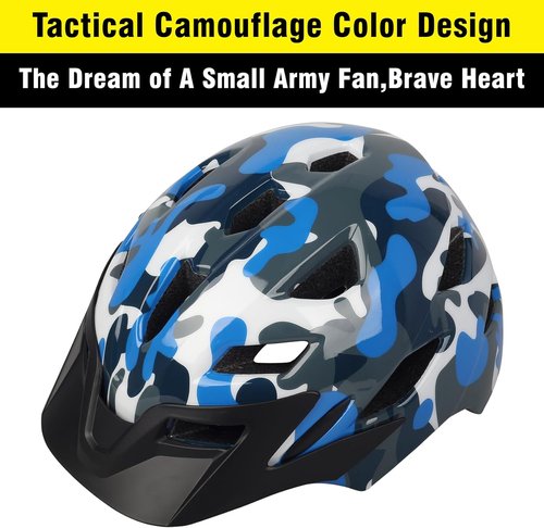 Bavilk Kids Bike Helmet - Adjustable & Lightweight with LED Light | Multi-Sport for Cycling, Skating & Scooters (19.7"-22.4")