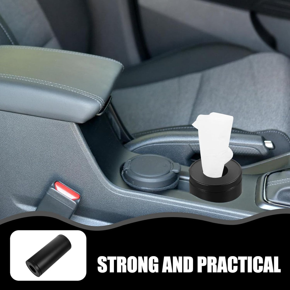 Car Tissue Holder Round Tissue Box for Car Refillable Dispenser Compact Interior Organizer for Quick Access 6.29 X 2.67 X 2.67 in 1 Holder 1 Bag