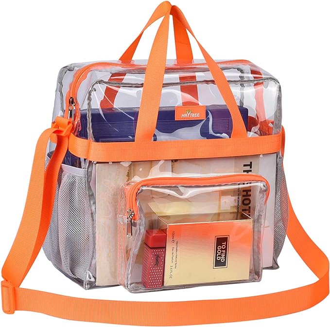 MAY TREE Clear Bag for Stadium Events 12×6×12 Clear Tote Lunch Bag