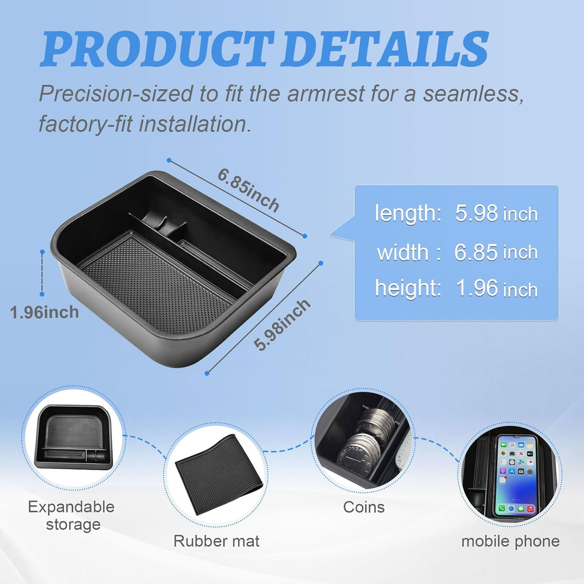 Cool Box Console Organizer Tray for Toyota Land Cruiser Prado 250 / GX550