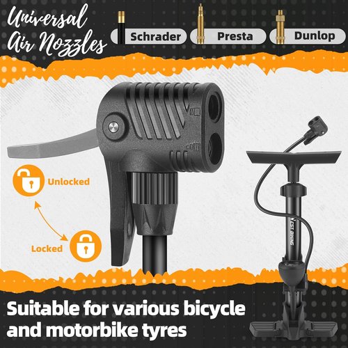 **Bike Floor Pump - High Pressure 160 PSI Bicycle Air Pump with Gauge | Fits Presta & Schrader Valves**