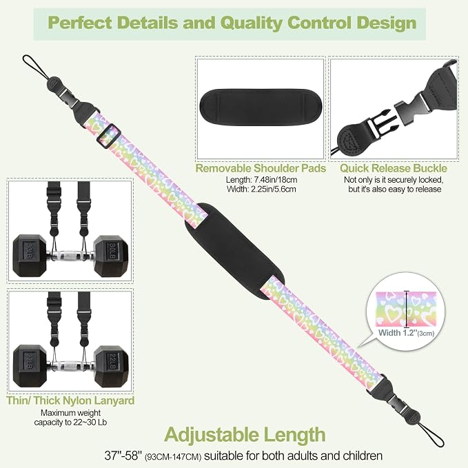 Universal Shoulder Strap, Removable Neoprene Padded Camera Strap, Adjustable