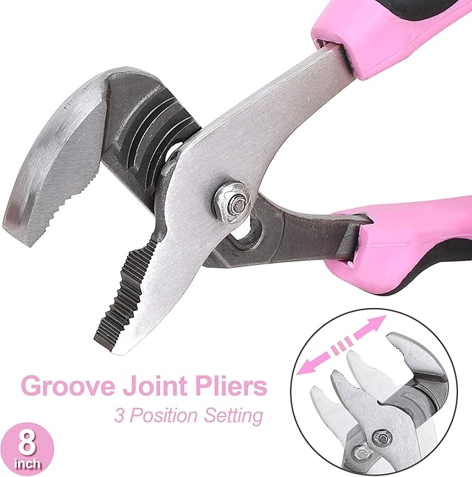 FASTPRO 7-Piece Pink Tool Kit, Household Tool Set for women, Basic Hand Tools for Home Maintenance & Repairing, Includes Small Tool Bag