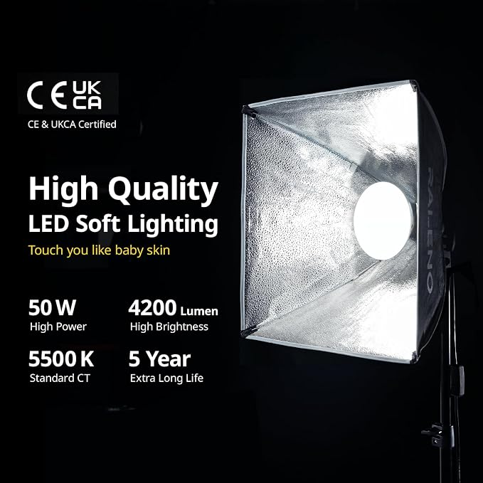 RALENO Softbox Photography Lighting Kit, Continuous Light