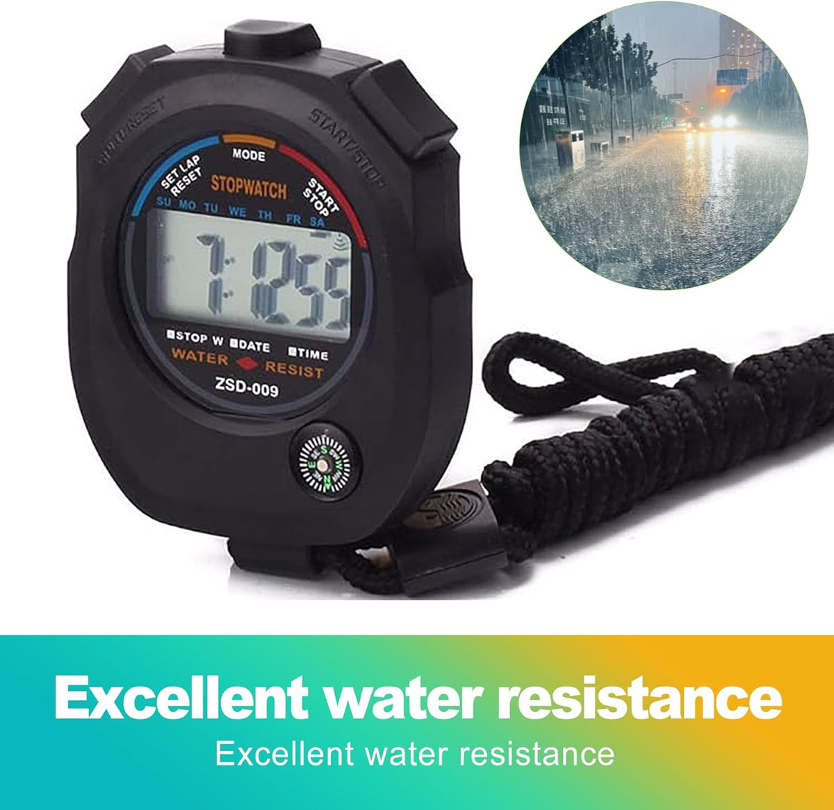 Skiennix Digital Stopwatch Timer - Large Display, 1/100 Sec Accuracy, Includes Lanyard | Perfect for Sports & Training