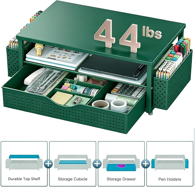 Spacrea Desk Organizer and Accessories, Computer Monitor Stand Riser
