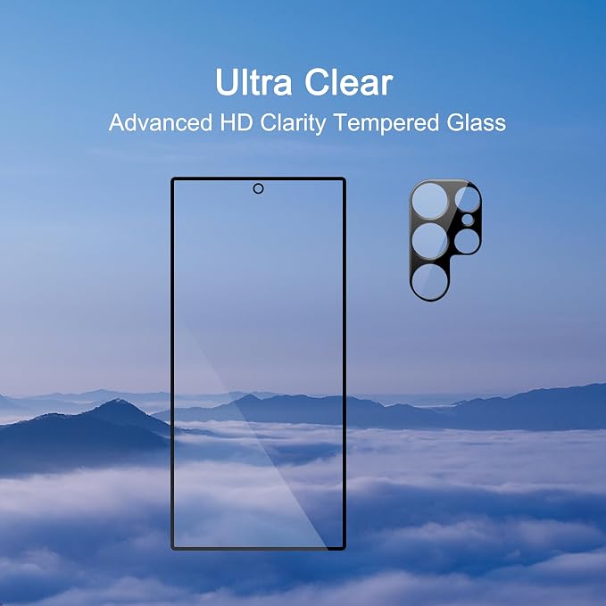Ailun Glass Screen Protector for Galaxy S24 Ultra 3Pack + 3Pack Camera Lens