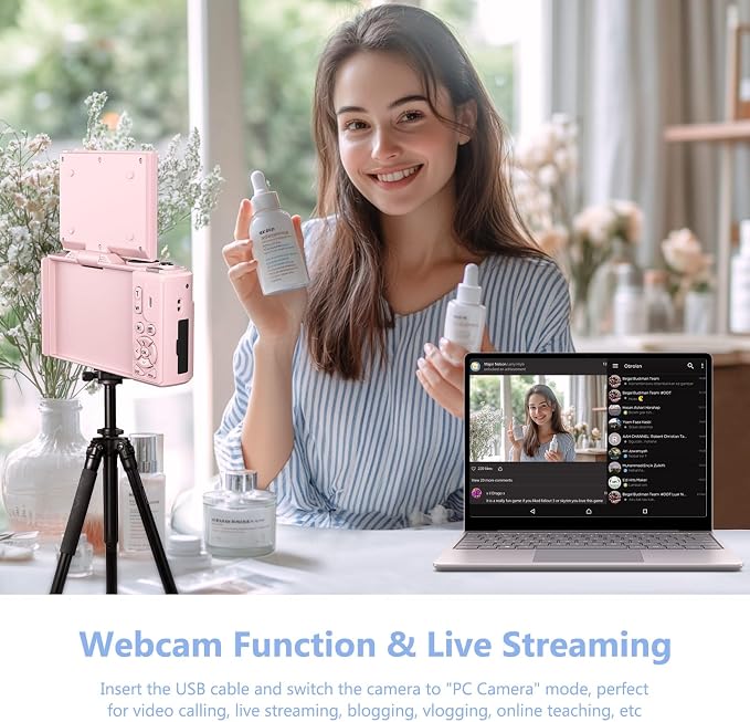 4K Digital Camera for Photography, 64MP Vlogging Camera for YouTube
