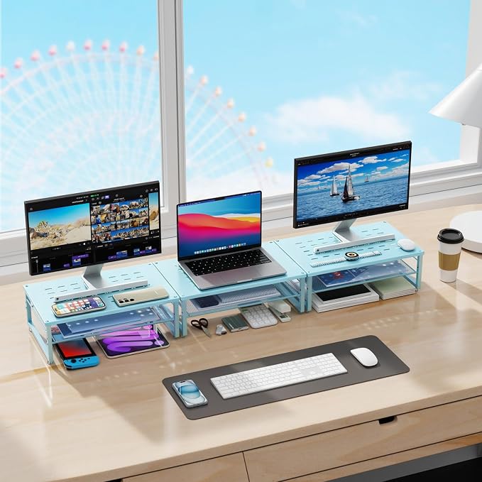 gianotter 2-Tier Metal Monitor Stand Riser, Desk Organizer