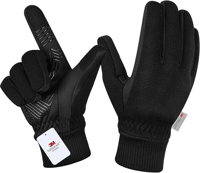 MOREOK Winter Gloves for Men/Women -10°F 3M Thinsulate Warm Touch Screen Snow Ski Bicycle Bike Gloves for Driving/Cycling/Running/Hiking