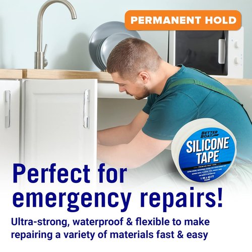 Better Boat Self-Fusing Silicone Tape - Waterproof Leak Repair for Hoses & Pipes | 1 in x 40 ft