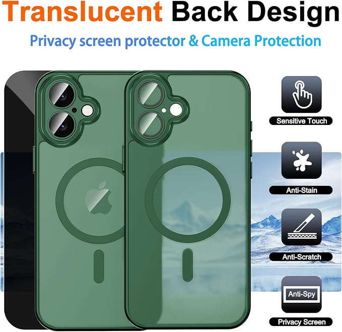 for iPhone 17 Case with Privacy Screen Protector and Camera Protection