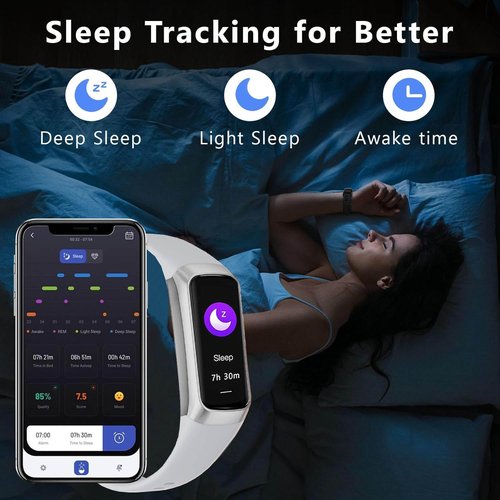Fitness Tracker with 24/7 Blood Oxygen Heart Rate and Sleep Monitor,IP68 Waterproof,1.10''AMOLED Touch Color Screen,Step Counter Health Activity Trackers for Women Men (Grey)