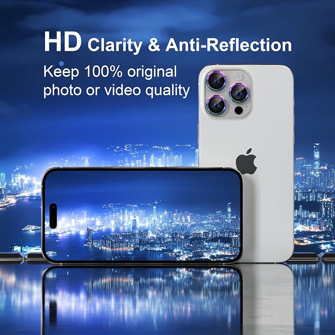 Misea Compatible for iPhone 16 Pro/iPhone 16 Pro Max Camera Lens Protector