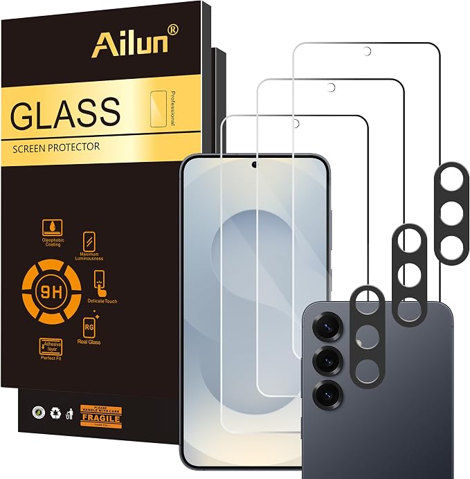 Ailun Glass Screen Protector for Galaxy S25+ / S25 Plus 3Pack+3Pack Camera Lens