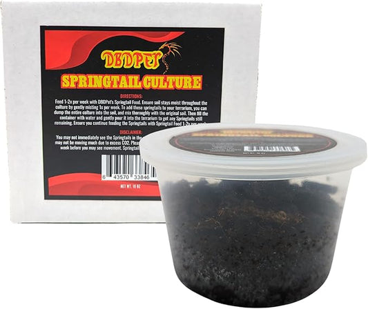 DBDPet Live Springtail Cultures - Great for Terrariums, Vivariums, and More - Microfauna for Bioactive Reptile & Amphibian Cages (Soil Culture)