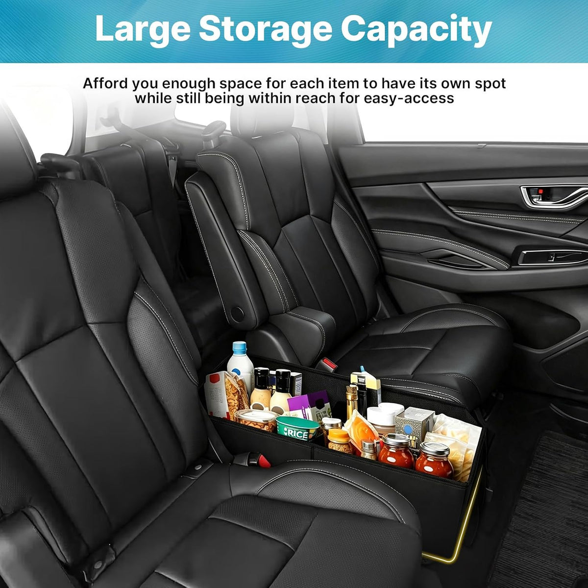 Mixsuper Liner Car Seat Organizer for Subaru Ascent 2019-2026, Console Organizer Backseat Box for Subaru Ascent, Dog Box Storage Bin Supplies Travel Accessories
