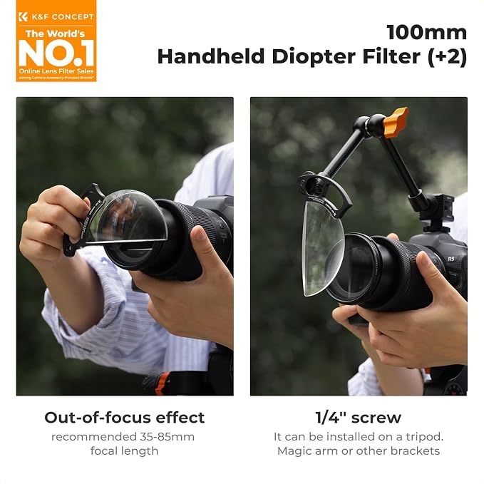 K&F CONCEPT 100mm Handheld Diopter Filter Special Effects Optical Glass Prism