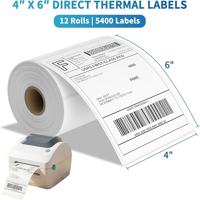 9527 Product 4x6 Direct Thermal Shipping Labels