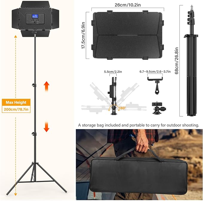 Unicucp 2 Pack Led Video Light Panel Light