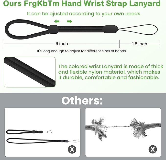 FrgKbTm Hand Wrist Strap Lanyard, Adjustable Nylon Colorful