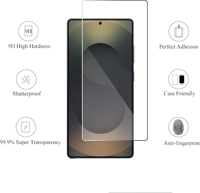 Ailun Glass Screen Protector for Galaxy S25 Ultra 3Pack + 3Pack Camera Lens