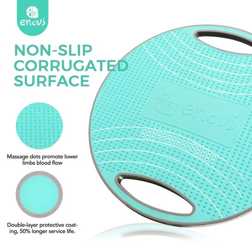 Enovi Turquoise Balance Board, Wobble Board, For Standing Desk, Physical Therapy and Core Training, Home Gym, 360° Rotation Non-Skid Balance Trainer
