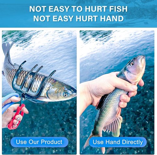 FXOICMI Fish Gripper Tool - Non-Slip Metal Fishing Pliers for Easy Catch & Release | Lightweight Design