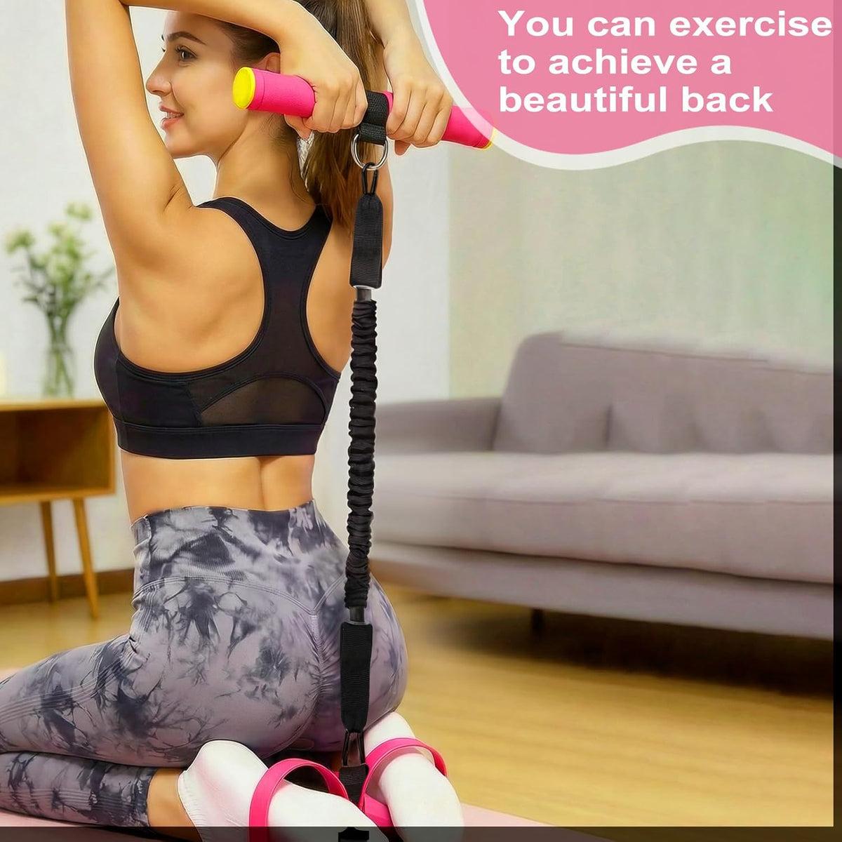 Skiennix Upgraded Pedal Resistance Band - Durable Exercise Tool with Anti-Slip Footrest for Core & Arms