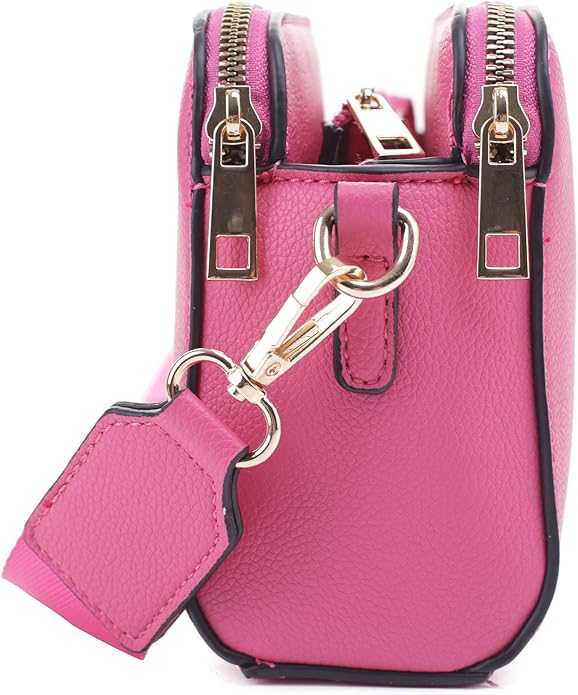EVVE Crossbody Bags for Women Trendy Triple Zip Small Crossbody Camera Bag Purse