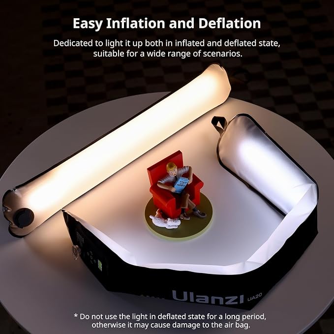 Ulanzi UA20 20W Bi-Color Inflatable Tube Light, Portable Handheld Magnetic