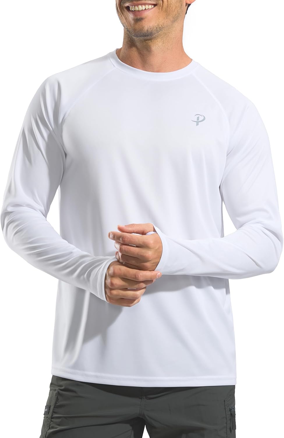 Pudolla Men's UV Protection Shirt - Lightweight Quick-Dry Long Sleeve Rash Guard | UPF 50+ for Fishing & Swimming