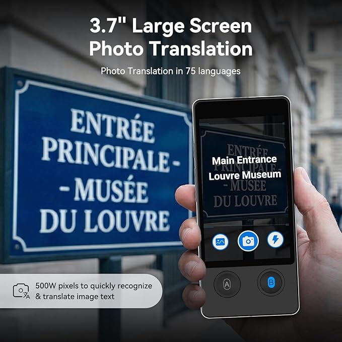 W12 Language Translator Device, 2026 Upgraded AI Translator No WiFi Needed