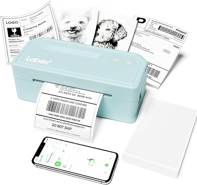 Labeer Bluetooth Thermal Shipping Label Printer, Wireless 4x6 Label Printer