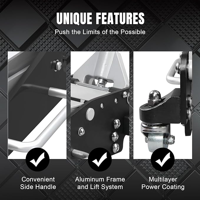 Torin Floor Jack,2.5 Ton Aluminum and Steel Hydraulic Low Profile Car Jack with Dual Piston Quick Lift Pump,Lightweight Racing Floor Jack for Vehicle,5,000 lb Capacity,Black,T84025B
