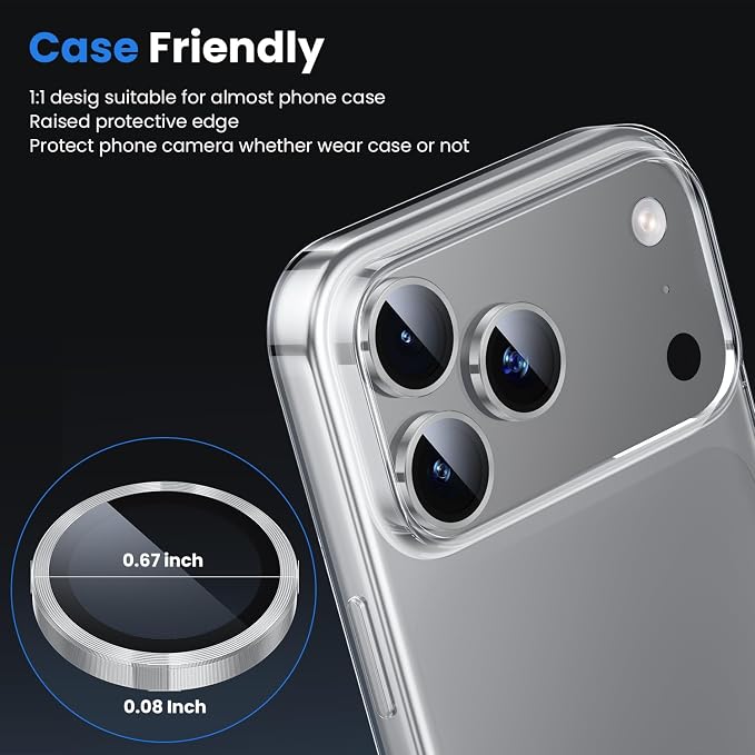 WSKEN for iPhone 17 Pro/iPhone 17 Pro Max Camera Lens Protector