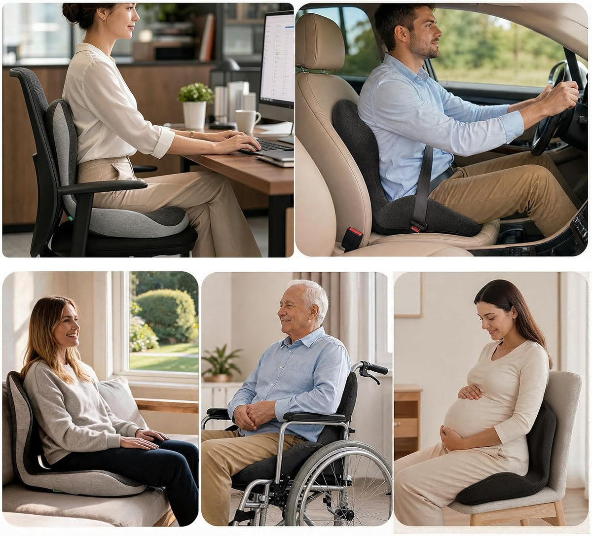 Car Seat Cushion For Long Driving，Office Chair Cushions For Back And Butt