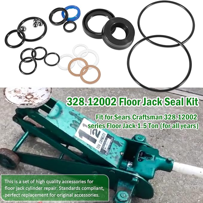 328.12002 Floor Jack Seal Replacement Kit for Sears Craftsman 328.12002, 328.12001 Series Floor Jack 1.5 Ton (for All Years)