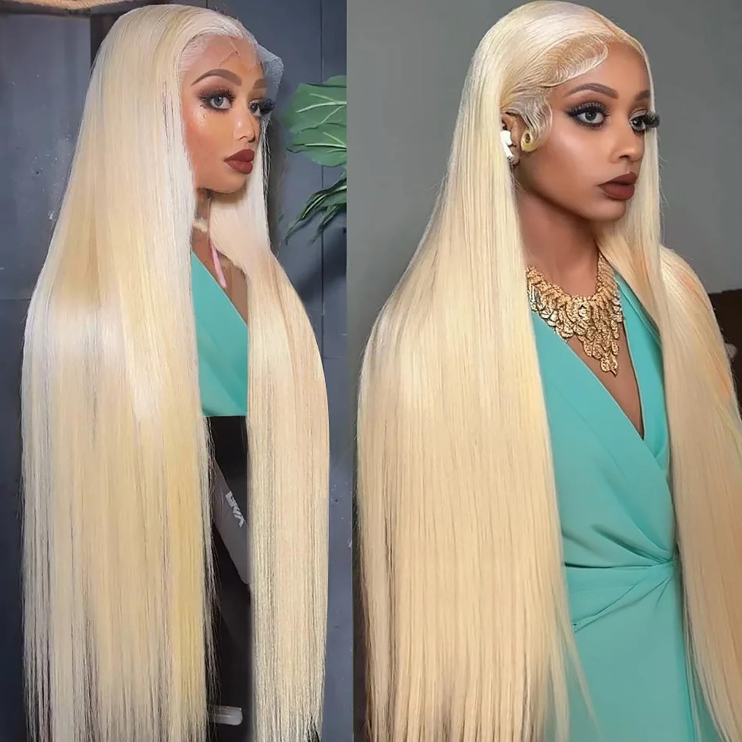 Hotlove 28Inch 613 Lace Front Wig Human Hair, 13X6 Transparent Lace 613 Hd Lace Frontal Wig For Women 200% Straight Blonde Lace