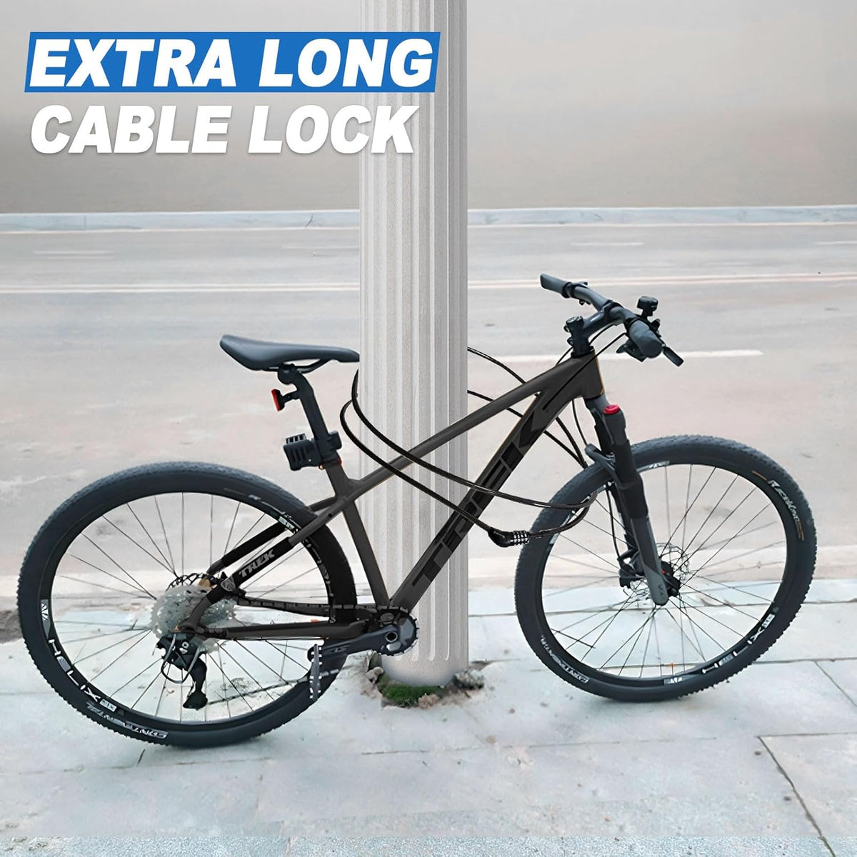Skiennix Long Cable Lock - Extra Long 5ft to 25ft Bike Lock with Resettable Combination | Ideal for Kayaks, Scooters, and Paddle Boards