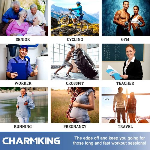 CHARMKING Compression Socks - 15-20 mmHg Circulation Support for Athletic Running & Cycling (3 Pairs)