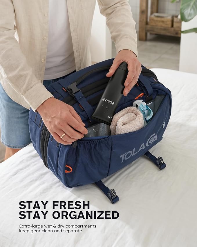 Tolaccea Travel Backpack for Men Women, 40L-50L Carry On Backpack